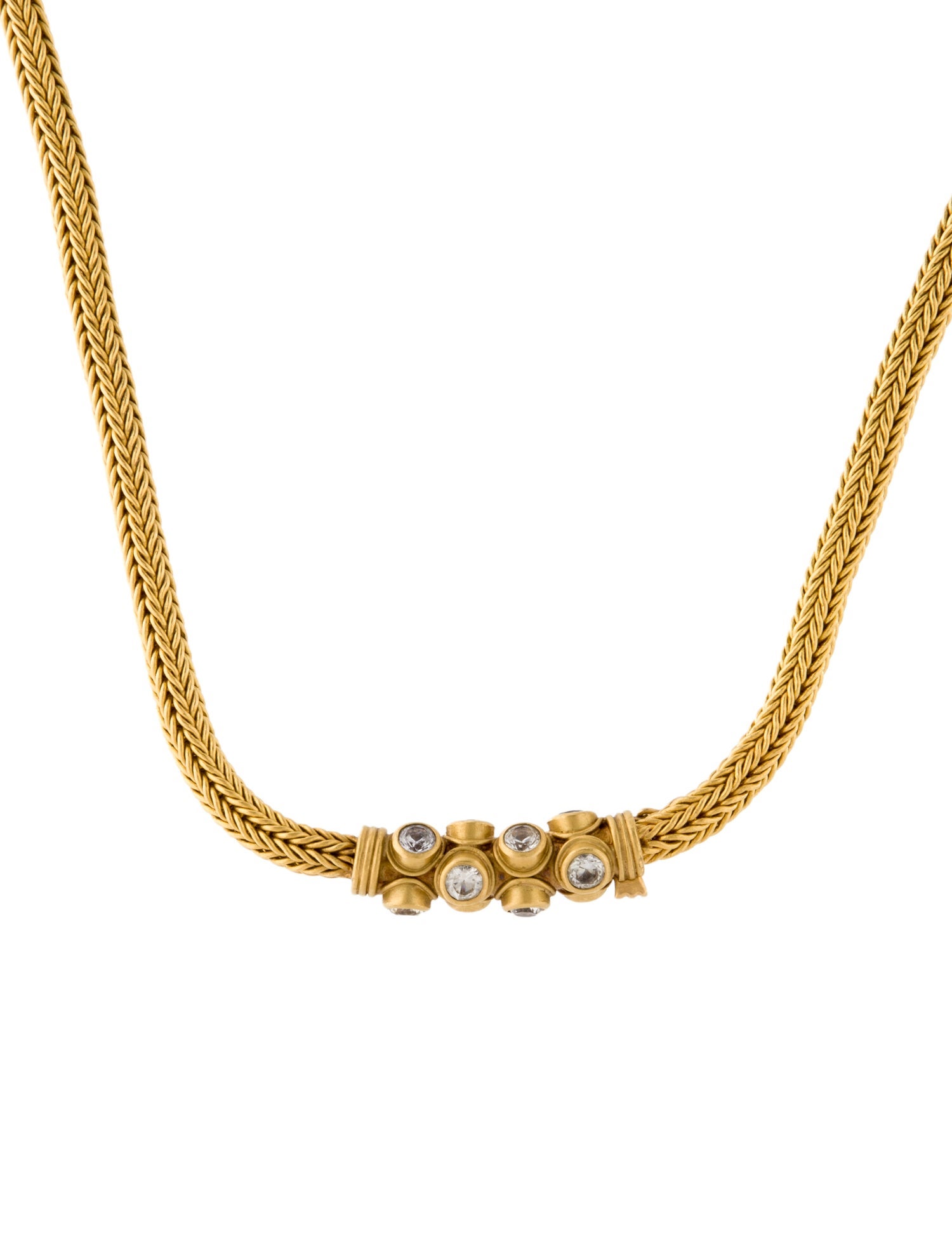 Reinstein Ross 22K 1.77ctw Colorless Sapphire Chain Necklace